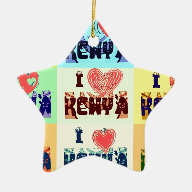 I love Kenya.png Ceramic Tree Decoration (Front)