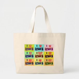 I love Kenya.png Large Tote Bag