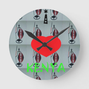 I Love Kenya Round Clock