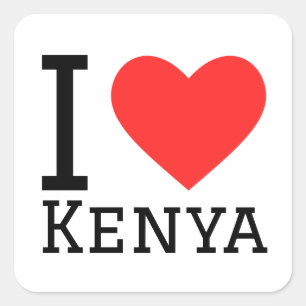 I love Kenya  Square Sticker