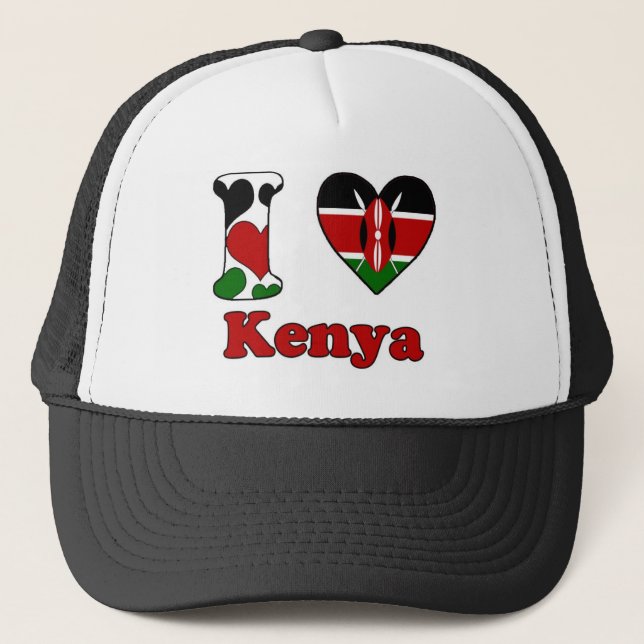 I love Kenya Trucker Hat (Front)