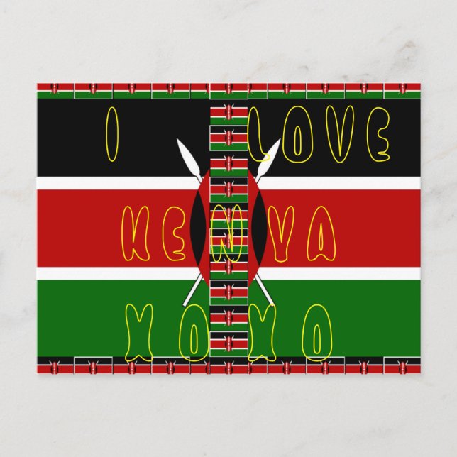 I love Kenya XOXO Postcard (Front)