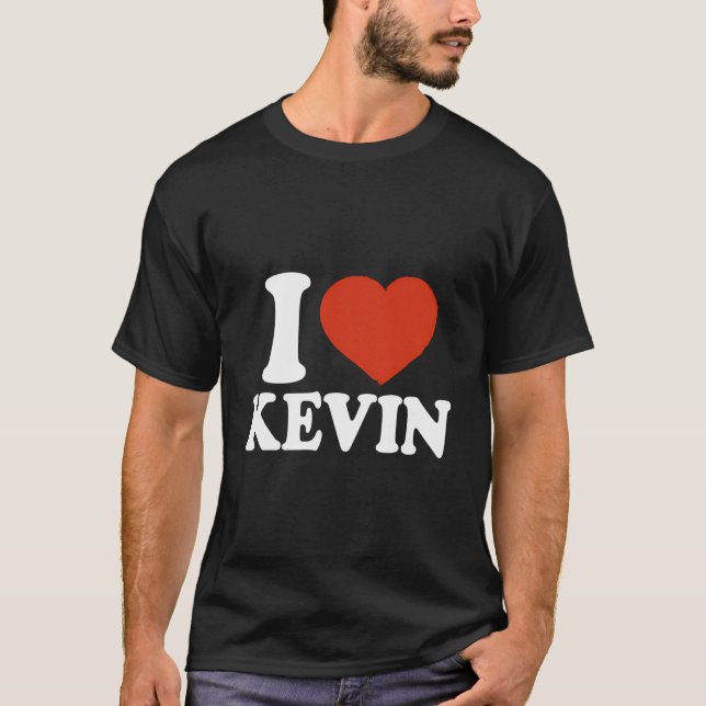 I Love Kevin I Heart Kevin Red Heart Valentine T-Shirt (Front)