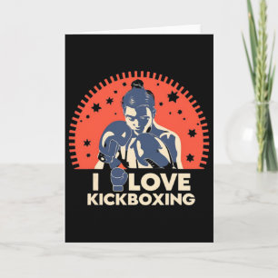 I Love Kick-boxing Boxing Love Kickboxer Kickboxin Card