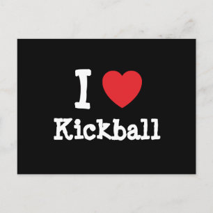 I love Kickball heart custom personalised Postcard
