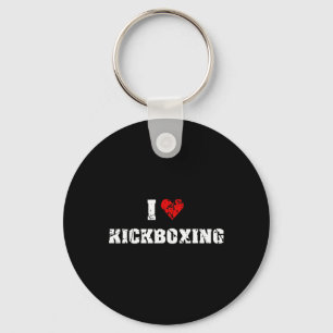 I Love Kickboxing Gym Fitness For Men Women Retro Key Ring