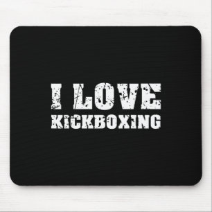 I Love Kickboxing Gym Fitness For Men Women Retro Mouse Pad