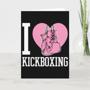 I Love Kickboxing Heart Funny Cute Boxing Martial  Card