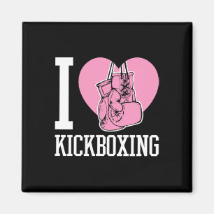 I Love Kickboxing Heart Funny Cute Boxing Martial Magnet