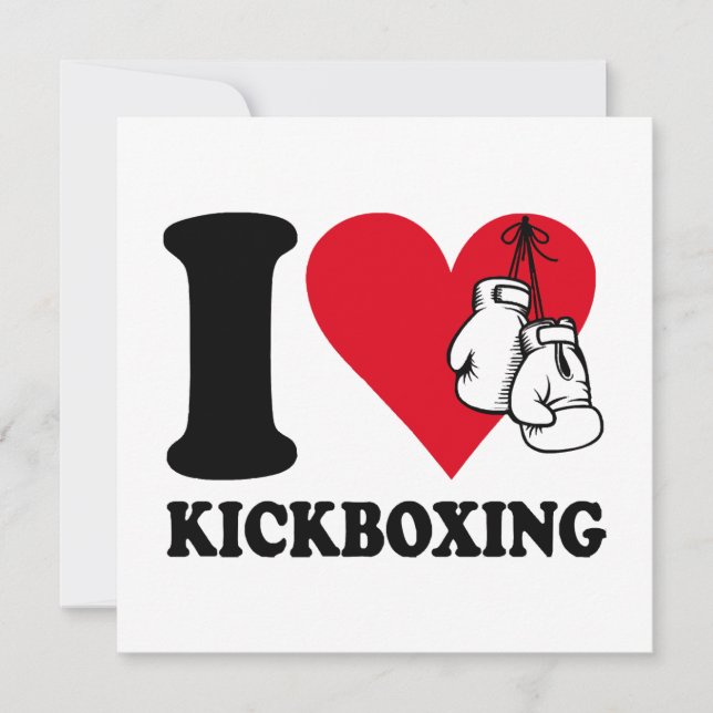 I love kickboxing invitation (Front)