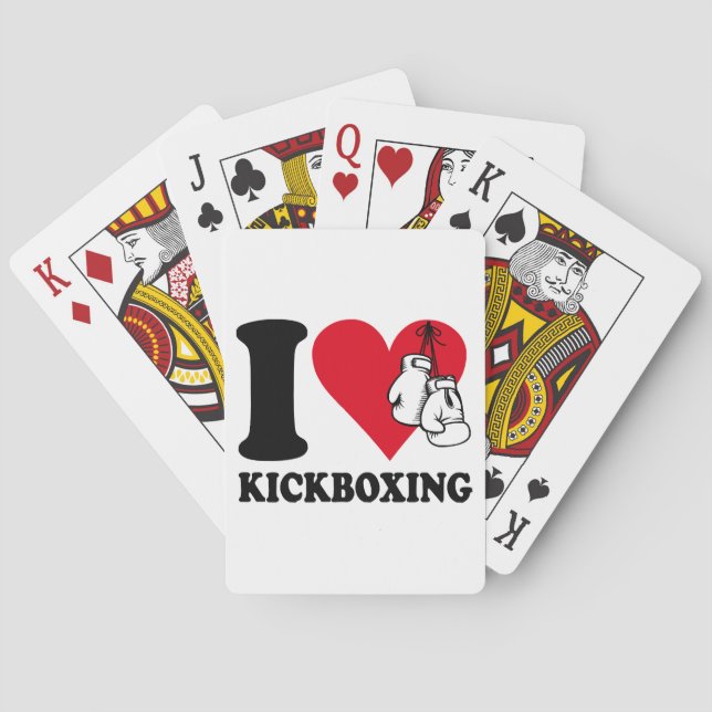 I love kickboxing playing cards (Back)