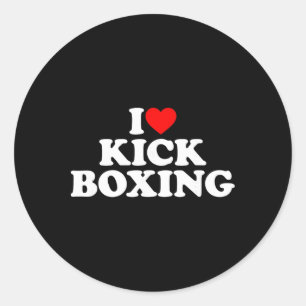 I Love Kickboxing Shirt Kickboxing Lover I Heart K Classic Round Sticker