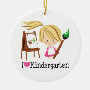 I Love Kindergarten Gift Ceramic Tree Decoration