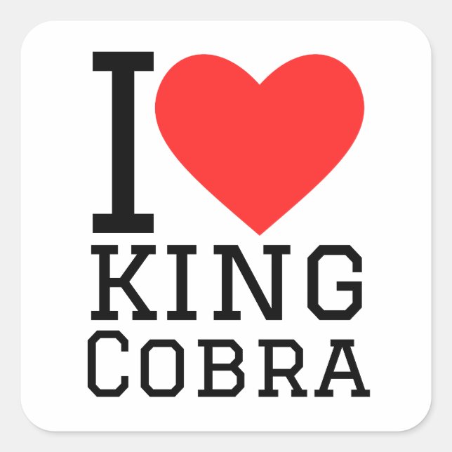 I love king cobra square sticker (Front)
