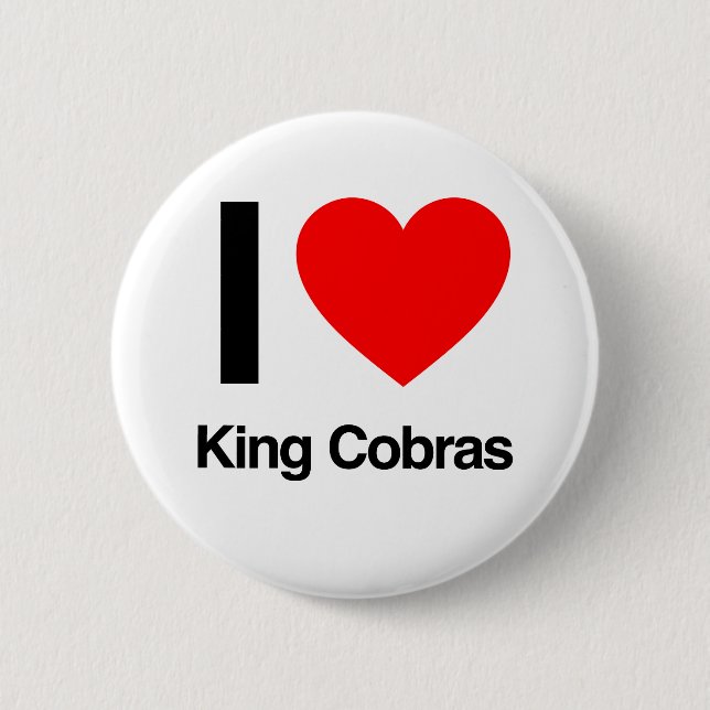 i love king cobras 6 cm round badge (Front)