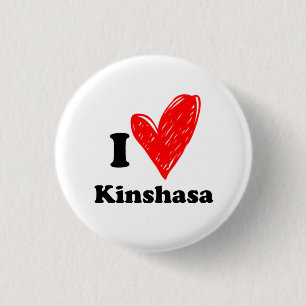 I love Kinshasa 3 Cm Round Badge
