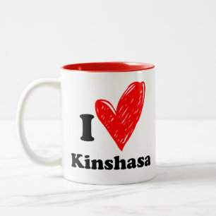 I love Kinshasa Two-Tone Coffee Mug