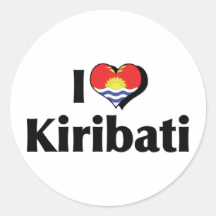 I Love Kiribati Flag Classic Round Sticker