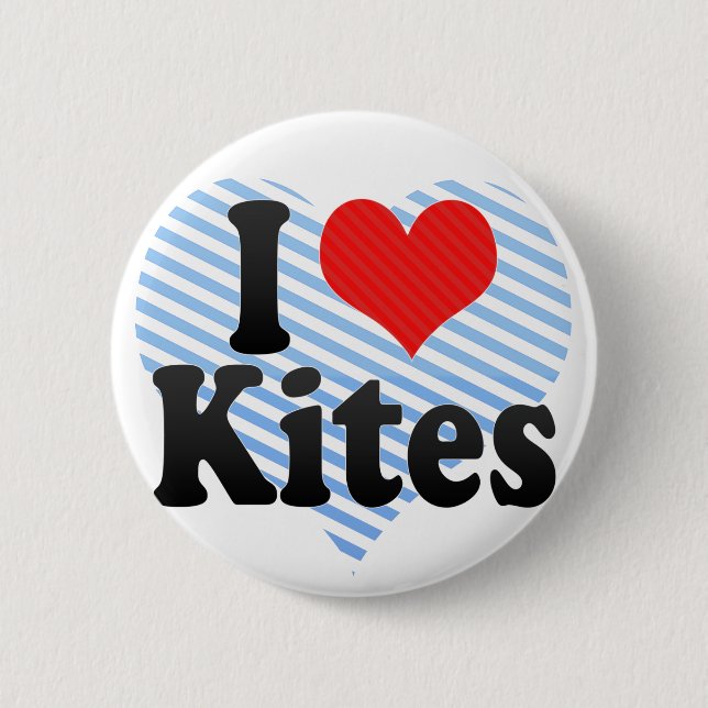 I Love Kites 6 Cm Round Badge (Front)
