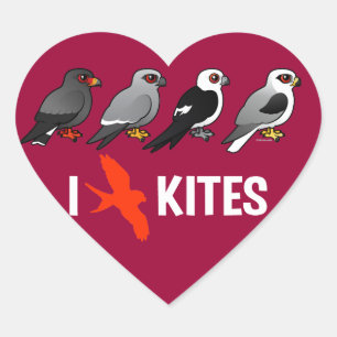 I Love Kites Heart Sticker