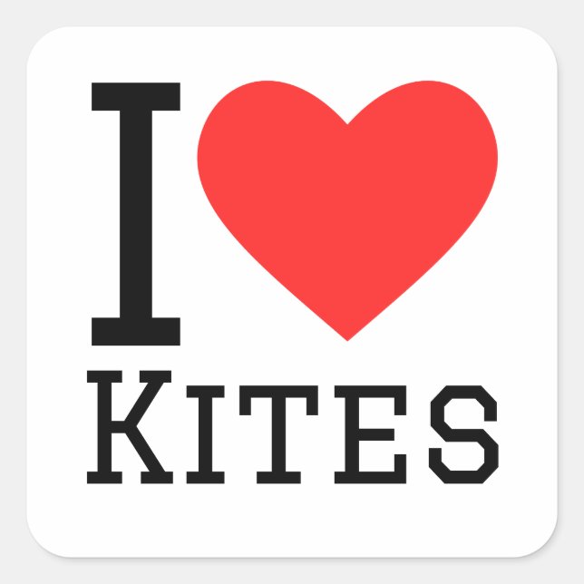 I love kites square sticker (Front)