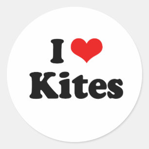 I Love Kites Tshirt Classic Round Sticker