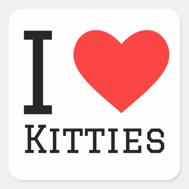 I love kitties square sticker (Front)