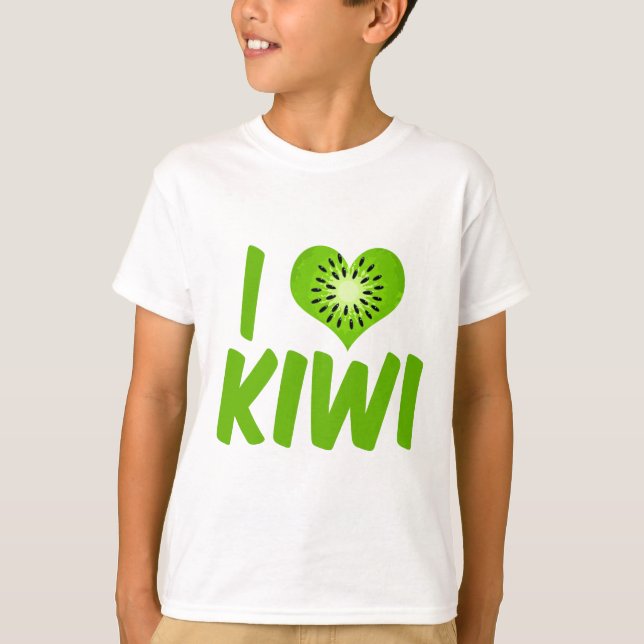 I Love Kiwi Fruit Kids T-Shirt (Front)