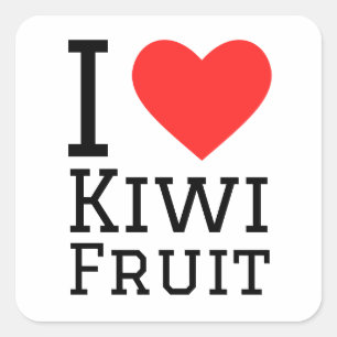 I love kiwi fruit square sticker