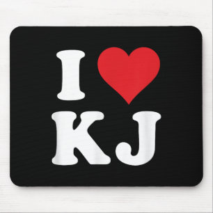 I Love Kj Initials I Heart K.j. First Last Name K Mouse Pad