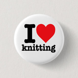 "I love knitting" 3 Cm Round Badge