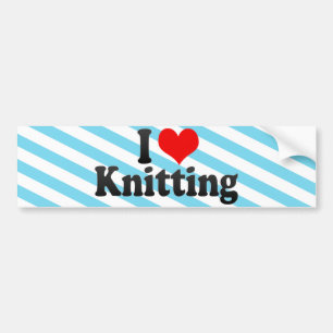I Love Knitting Bumper Sticker