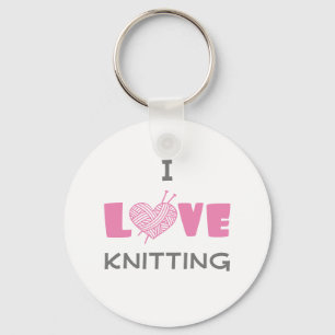I Love Knitting Key Ring