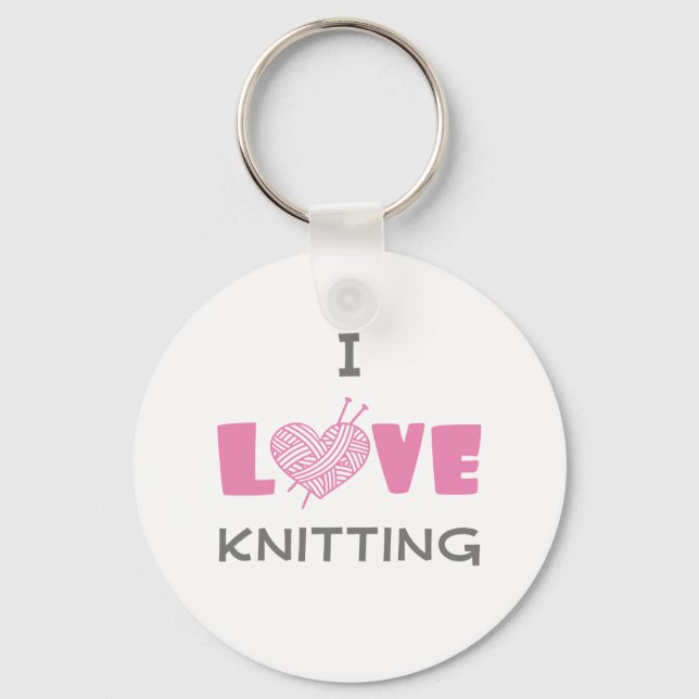 I Love Knitting Key Ring (Front)