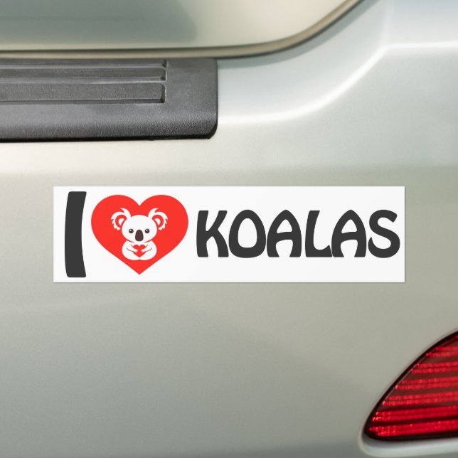 I Love Koalas Bumper Sticker (On Car)