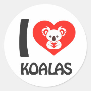 I love Koalas Classic Round Sticker