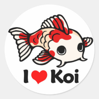 I Love Koi Classic Round Sticker