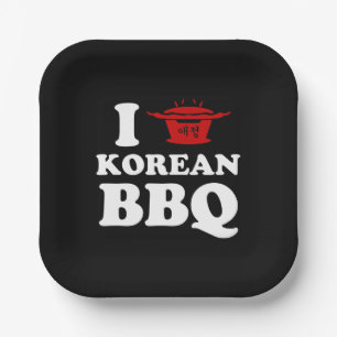 I Love Korean BBQ (고기구이) Paper Plate