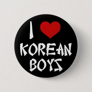 I Love Korean Boys 6 Cm Round Badge