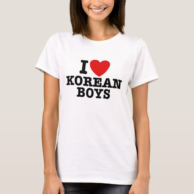 I Love Korean Boys T-Shirt (Front)
