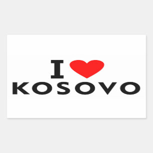 I love Kosovo country like heart travel tourism Rectangular Sticker