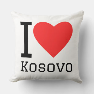 I love Kosovo square sticker Cushion