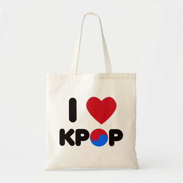 I Love Kpop Tote Bag (Front)
