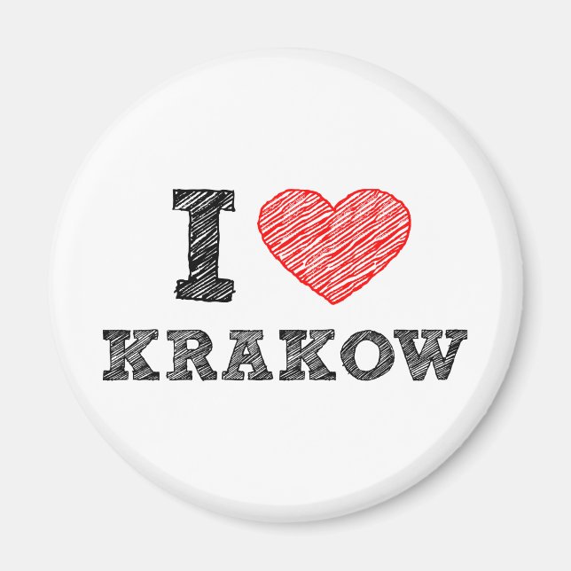 I Love Kraków Magnet (Front)