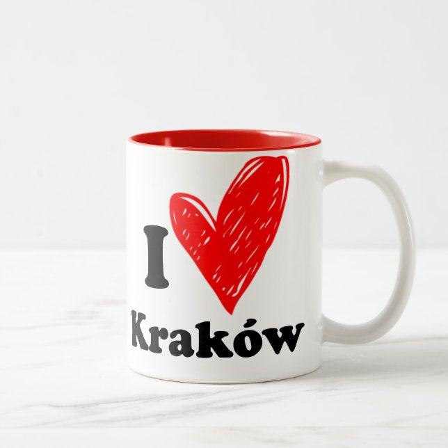 I love Kraków Two-Tone Coffee Mug (Right)