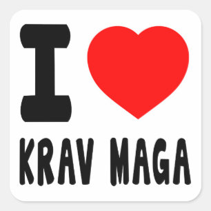 I Love Krav Maga Square Sticker