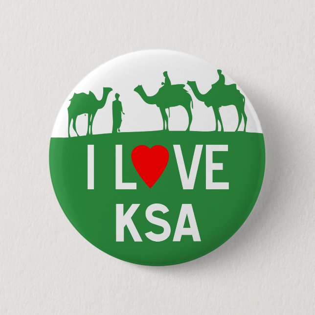 I LOVE KSA 6 CM ROUND BADGE (Front)