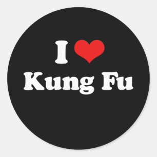 I Love Kung Fu Tshirt Classic Round Sticker