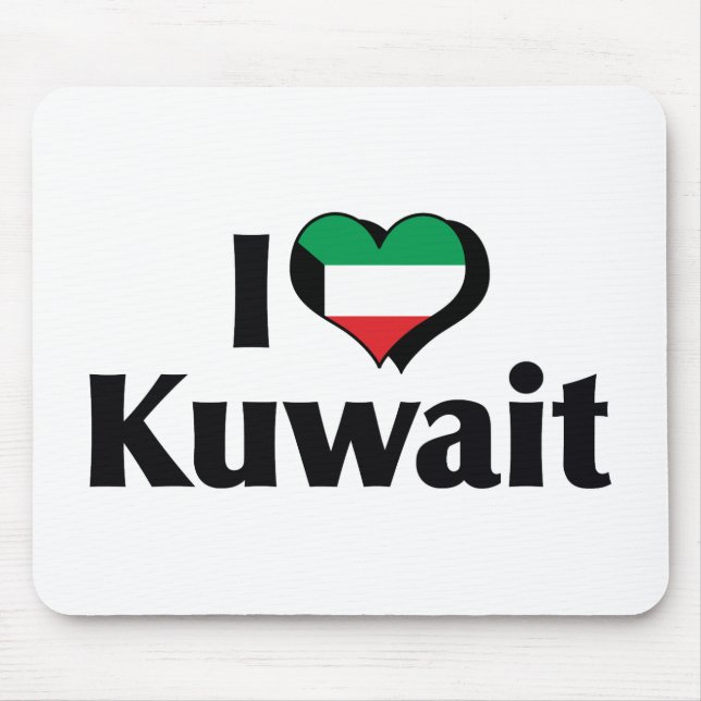 I Love Kuwait Flag Mouse Pad (Front)