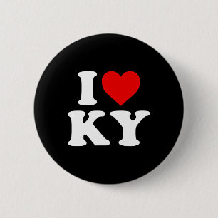 I Love Ky Heart Kentucky  6 Cm Round Badge